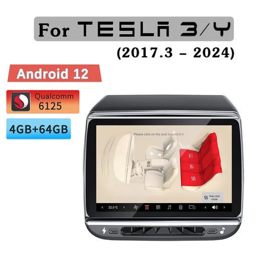 for Tesla Model 3/Y NEW 7.2” Rear Entertainment & Climate Control Display Android 12.0 Tesla Model Y 2023 Accessories